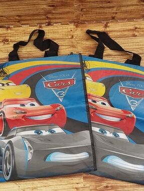 2 Disney Store Pixar Cars 3 Reusable Tote Bag Lightning McQueen Jackson Storm